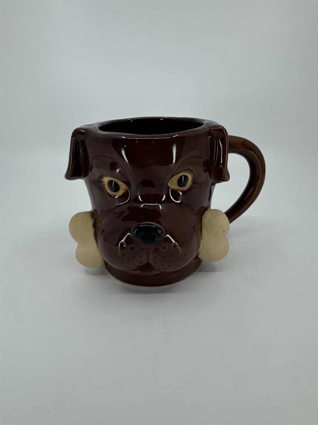 Boston Warehouse Chocolate Lab Dog Mug Stoneware Coffee Mug Bone 18oz WOOF