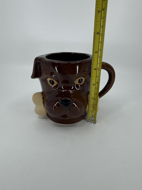Boston Warehouse Chocolate Lab Dog Mug Stoneware Coffee Mug Bone 18oz WOOF