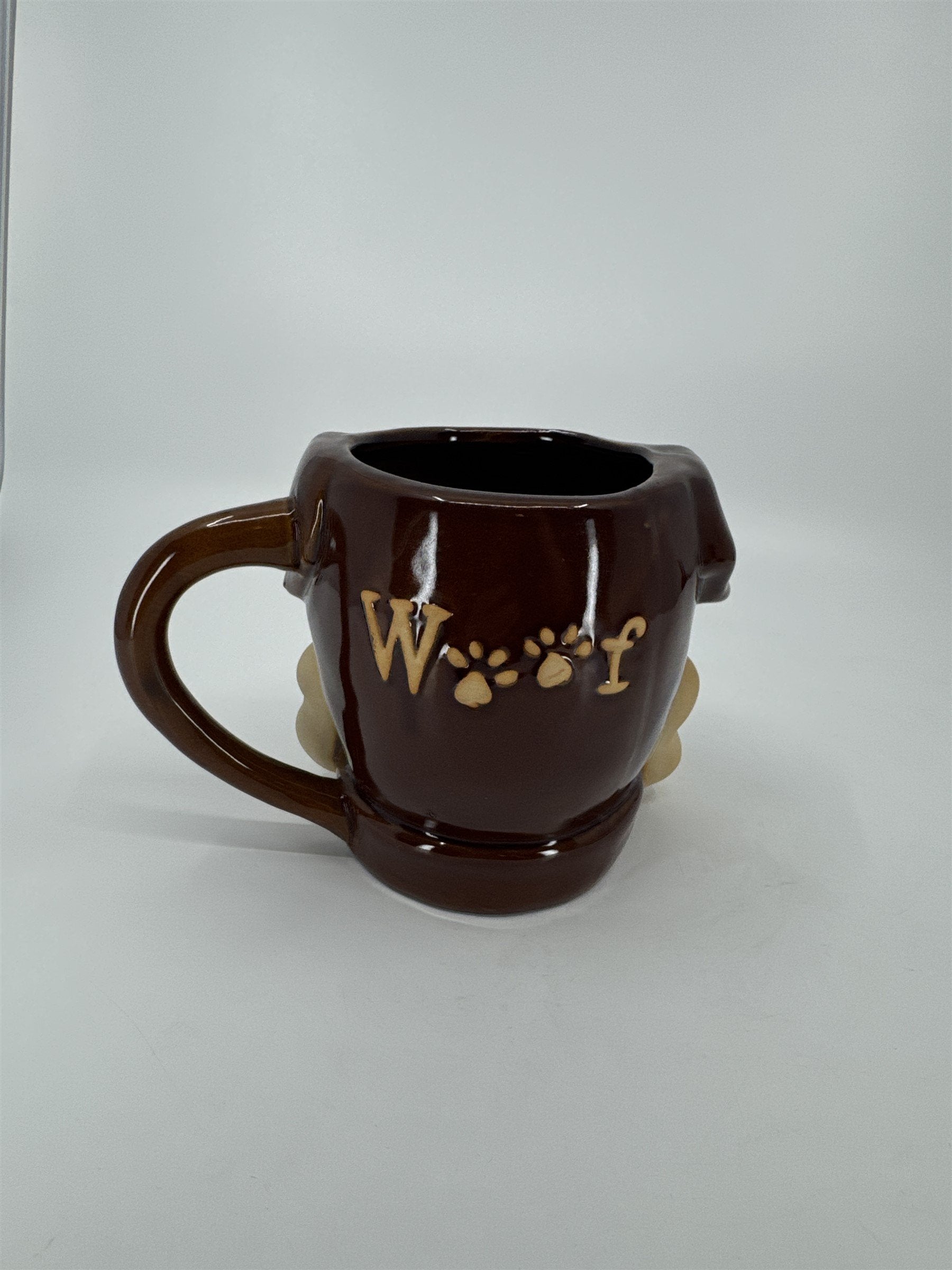 Boston Warehouse Chocolate Lab Dog Mug Stoneware Coffee Mug Bone 18oz WOOF