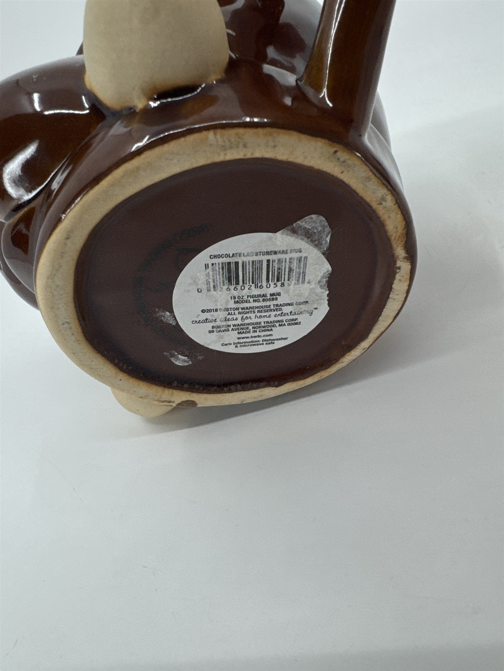 Boston Warehouse Chocolate Lab Dog Mug Stoneware Coffee Mug Bone 18oz WOOF