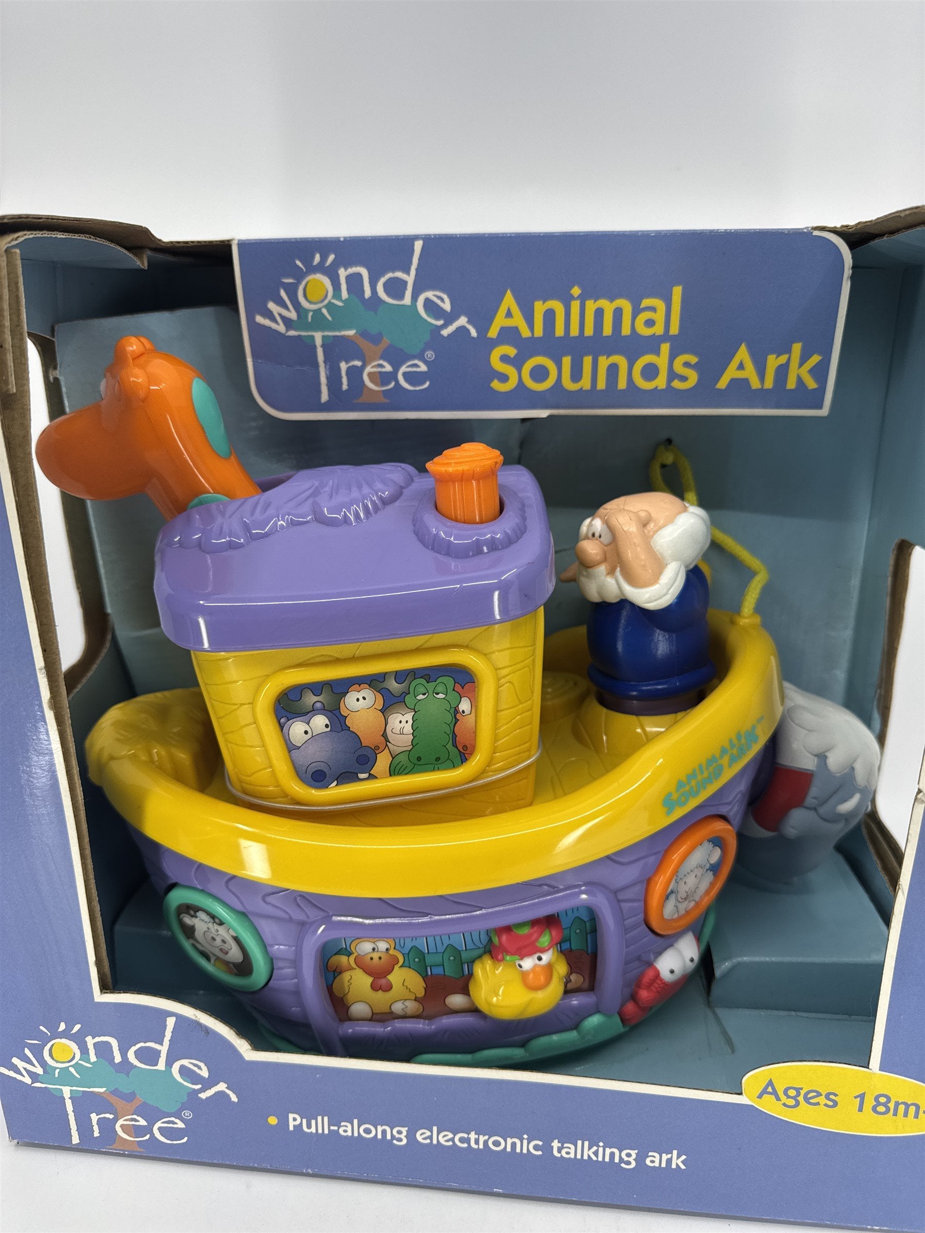 Vintage Wonder Tree Animal Sounds Ark Pull-Along Electric Talk Unimax Toys 2000