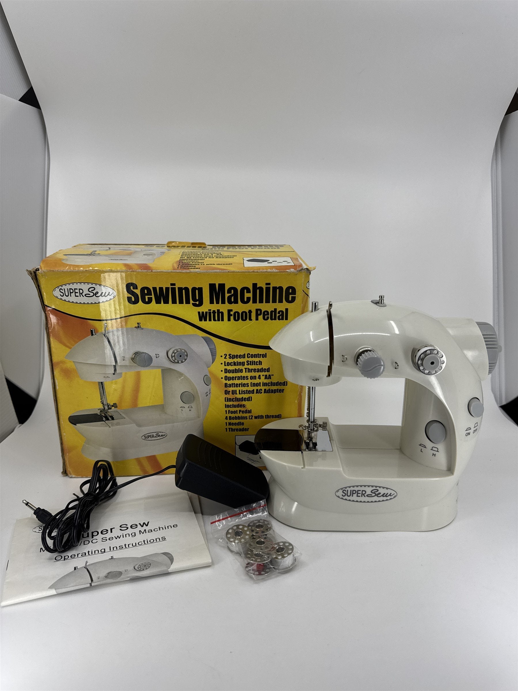 Super Sew Simple Sewing Machine with Foot Pedal AA Battery(AC Adapter Not Incl.)