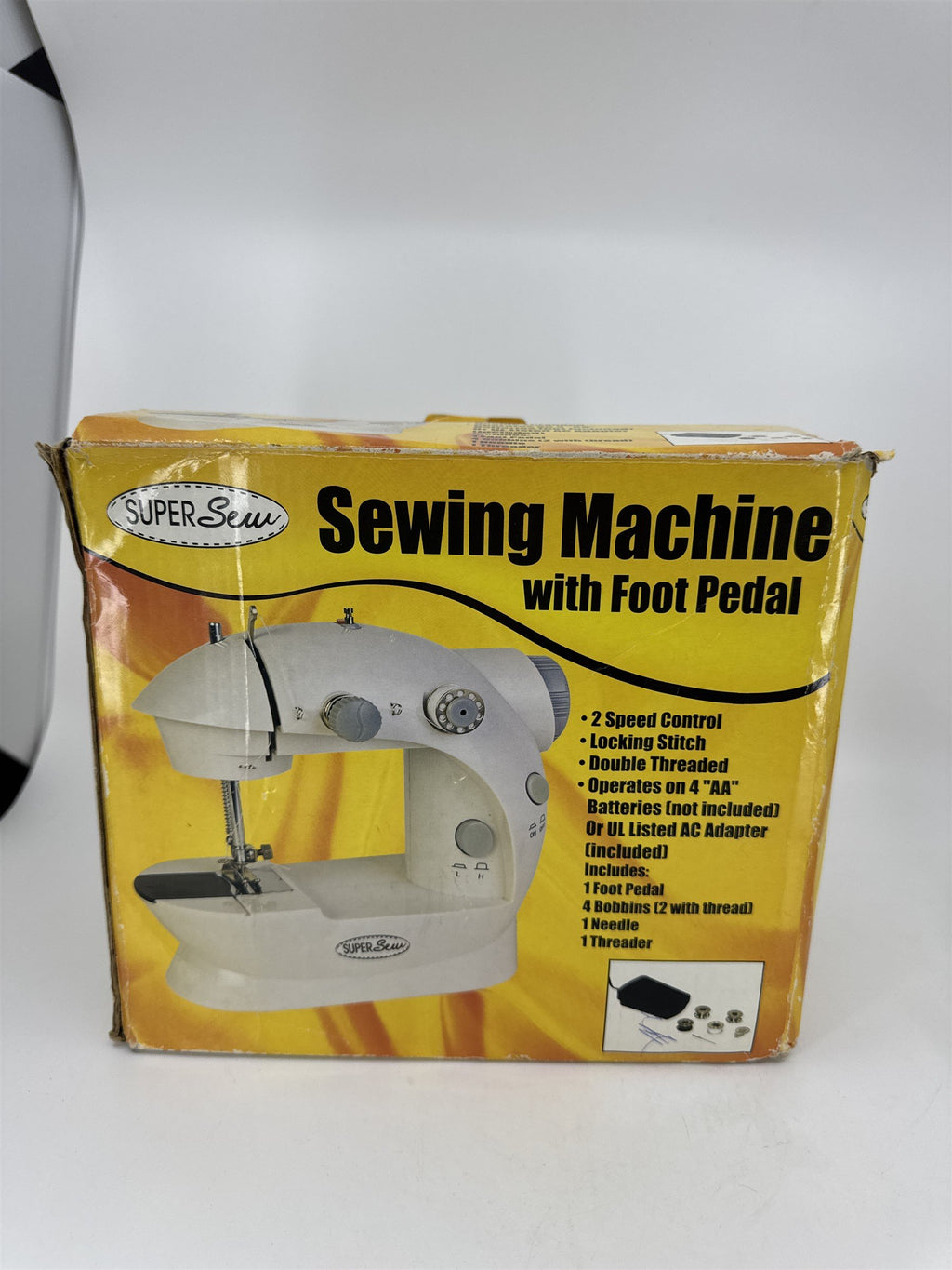 Super Sew Simple Sewing Machine with Foot Pedal AA Battery(AC Adapter Not Incl.)