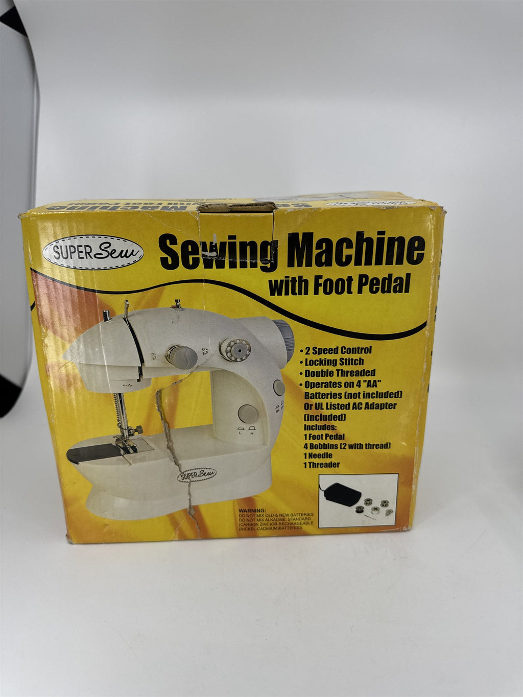 Super Sew Simple Sewing Machine with Foot Pedal AA Battery(AC Adapter Not Incl.)