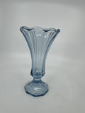 Vintage Frostoria Ice Blue 7" Scalloped Vase Blue Glass