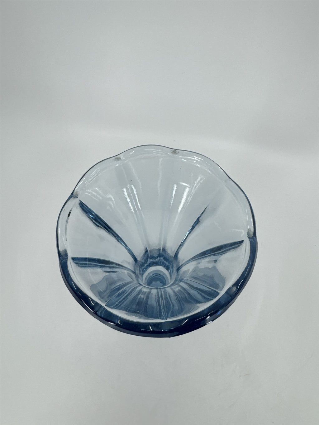 Vintage Frostoria Ice Blue 7" Scalloped Vase Blue Glass