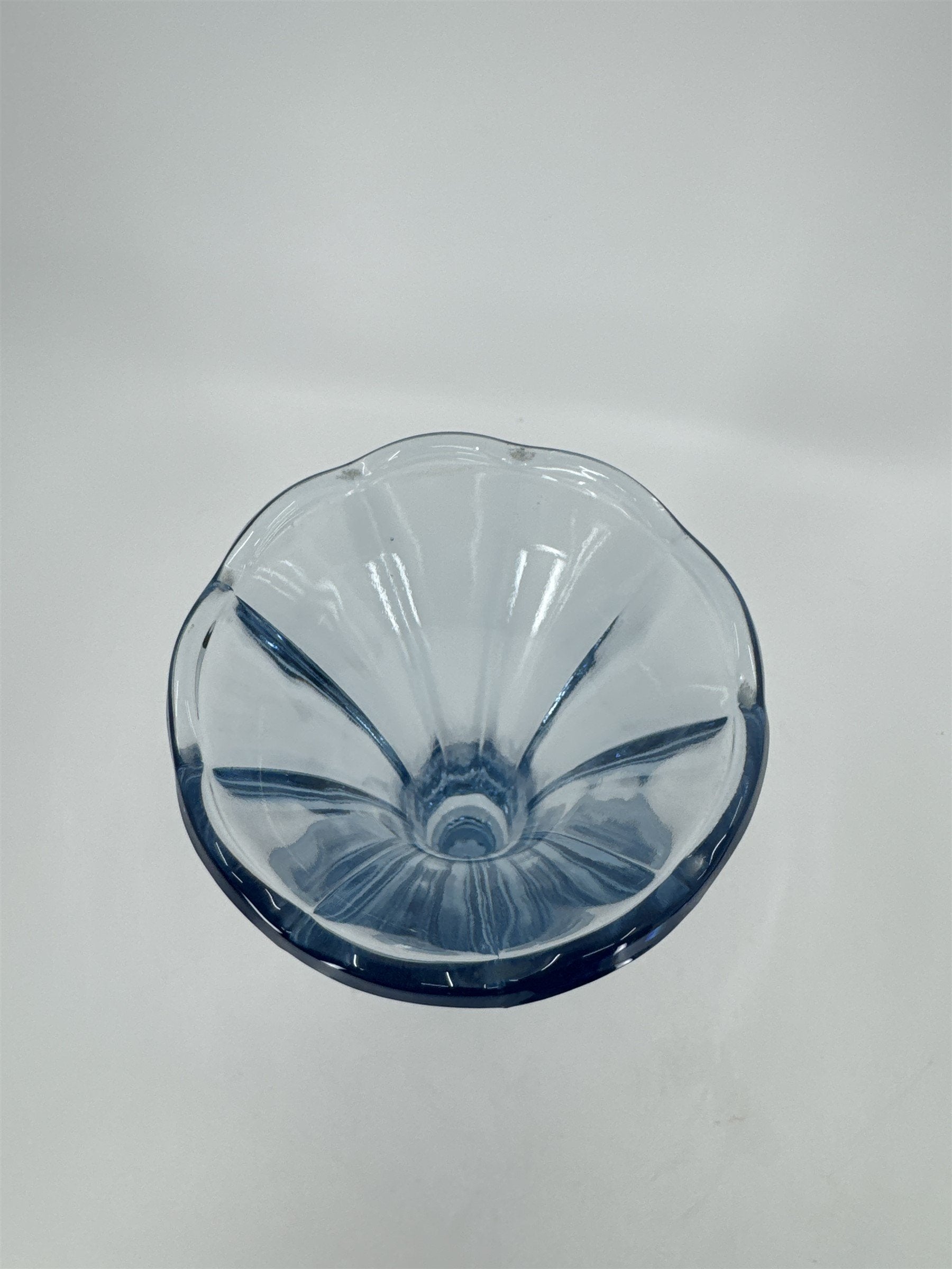 Vintage Frostoria Ice Blue 7" Scalloped Vase Blue Glass