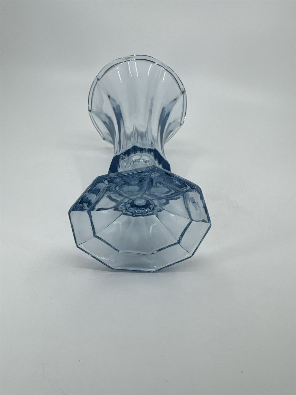 Vintage Frostoria Ice Blue 7" Scalloped Vase Blue Glass