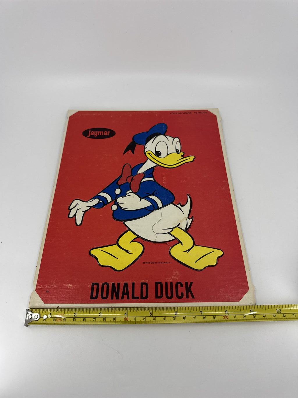 Vintage Jaymar Red Donald Duck 10-Piece Cardboard Puzzle Brooklyn NY USA