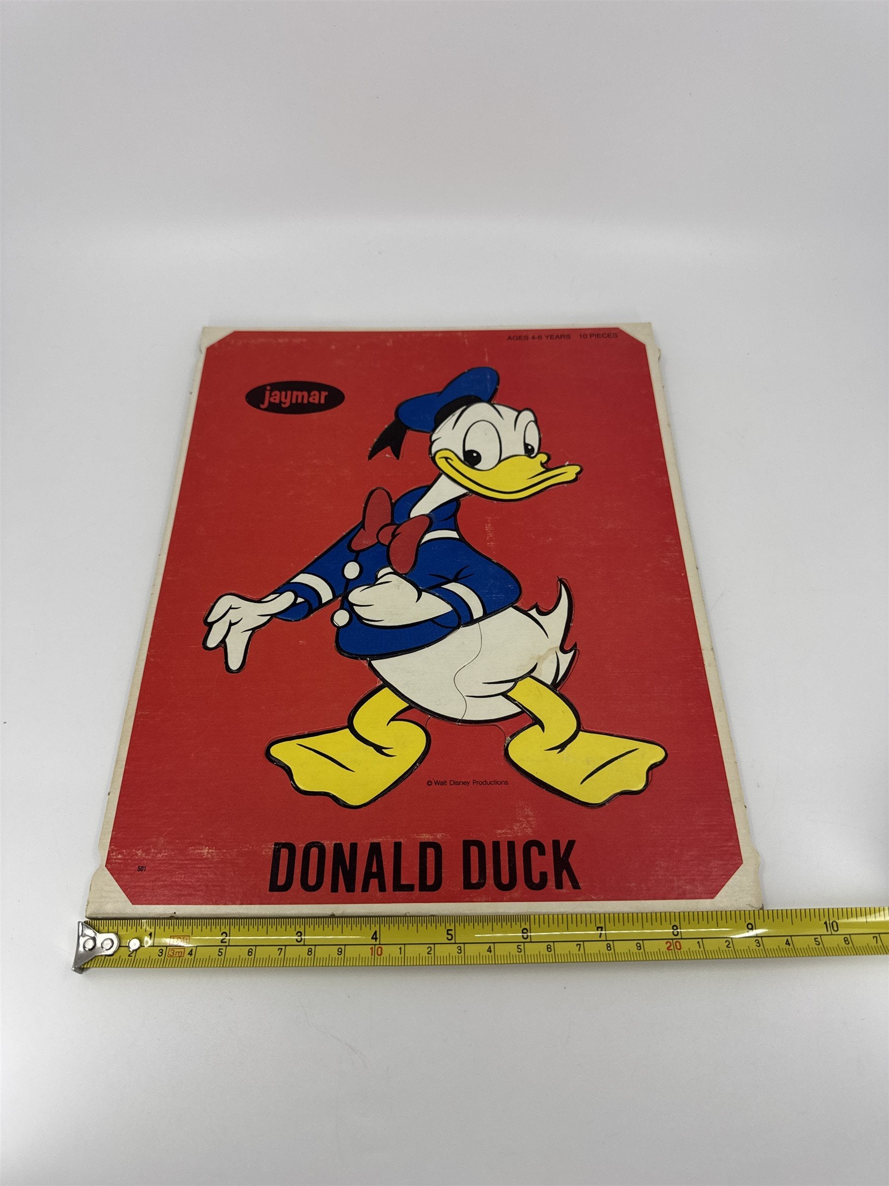 Vintage Jaymar Red Donald Duck 10-Piece Cardboard Puzzle Brooklyn NY USA