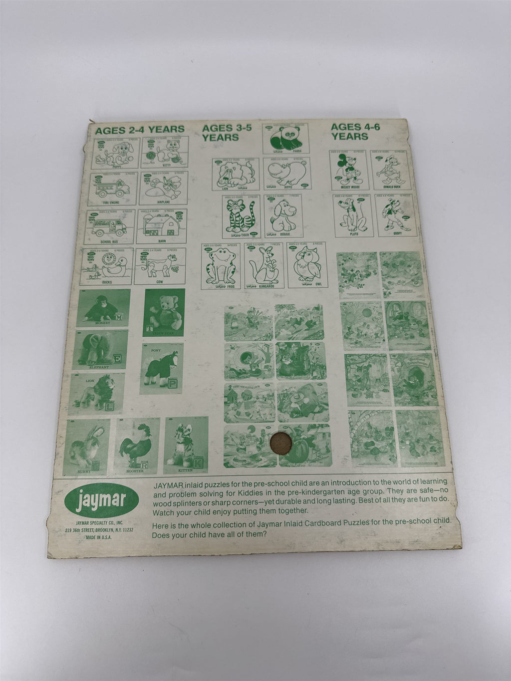 Vintage Jaymar Red Donald Duck 10-Piece Cardboard Puzzle Brooklyn NY USA