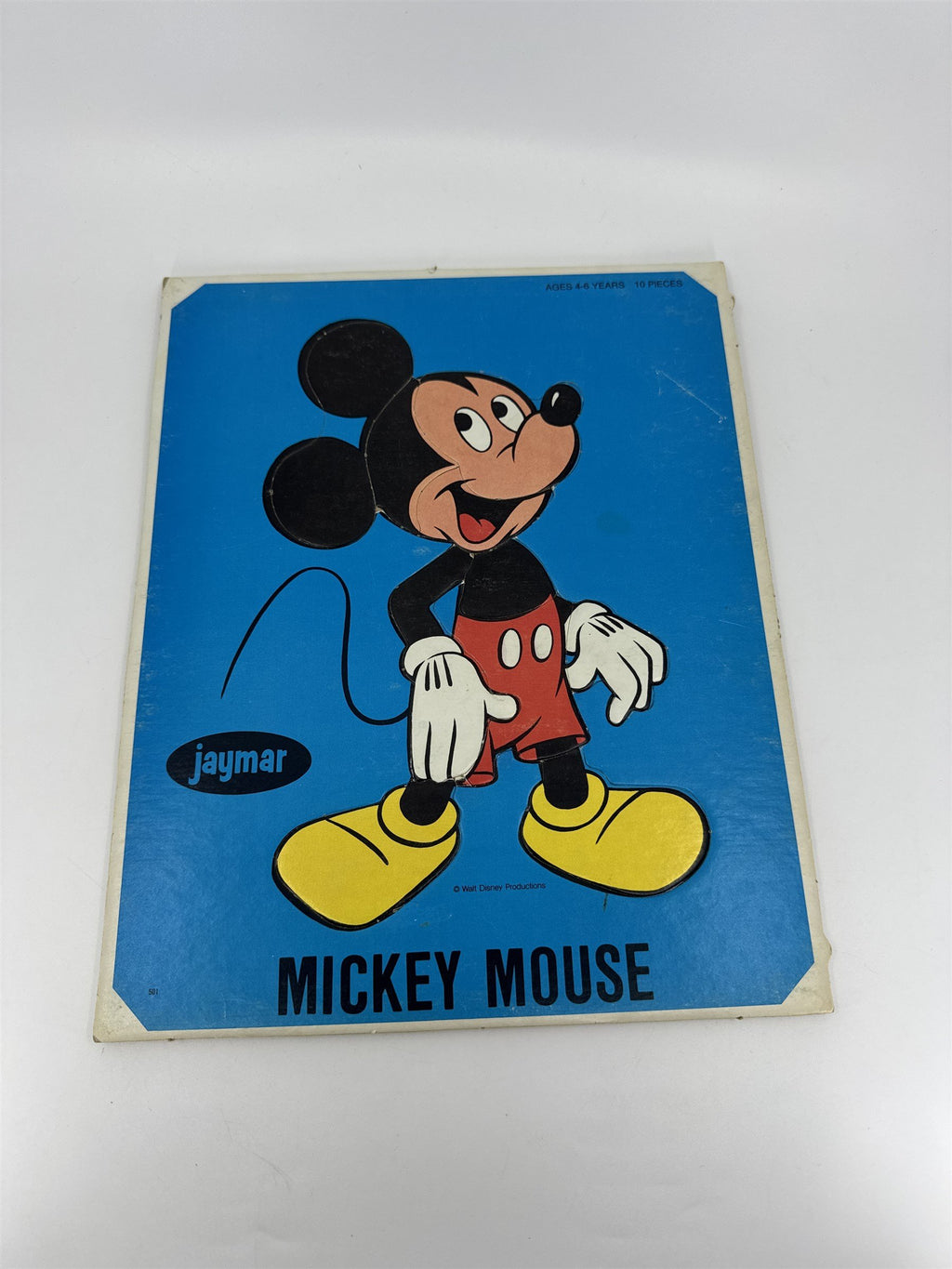 Vintage Jaymar Blue Mickey Mouse 10-Piece Cardboard Puzzle Brooklyn NY USA