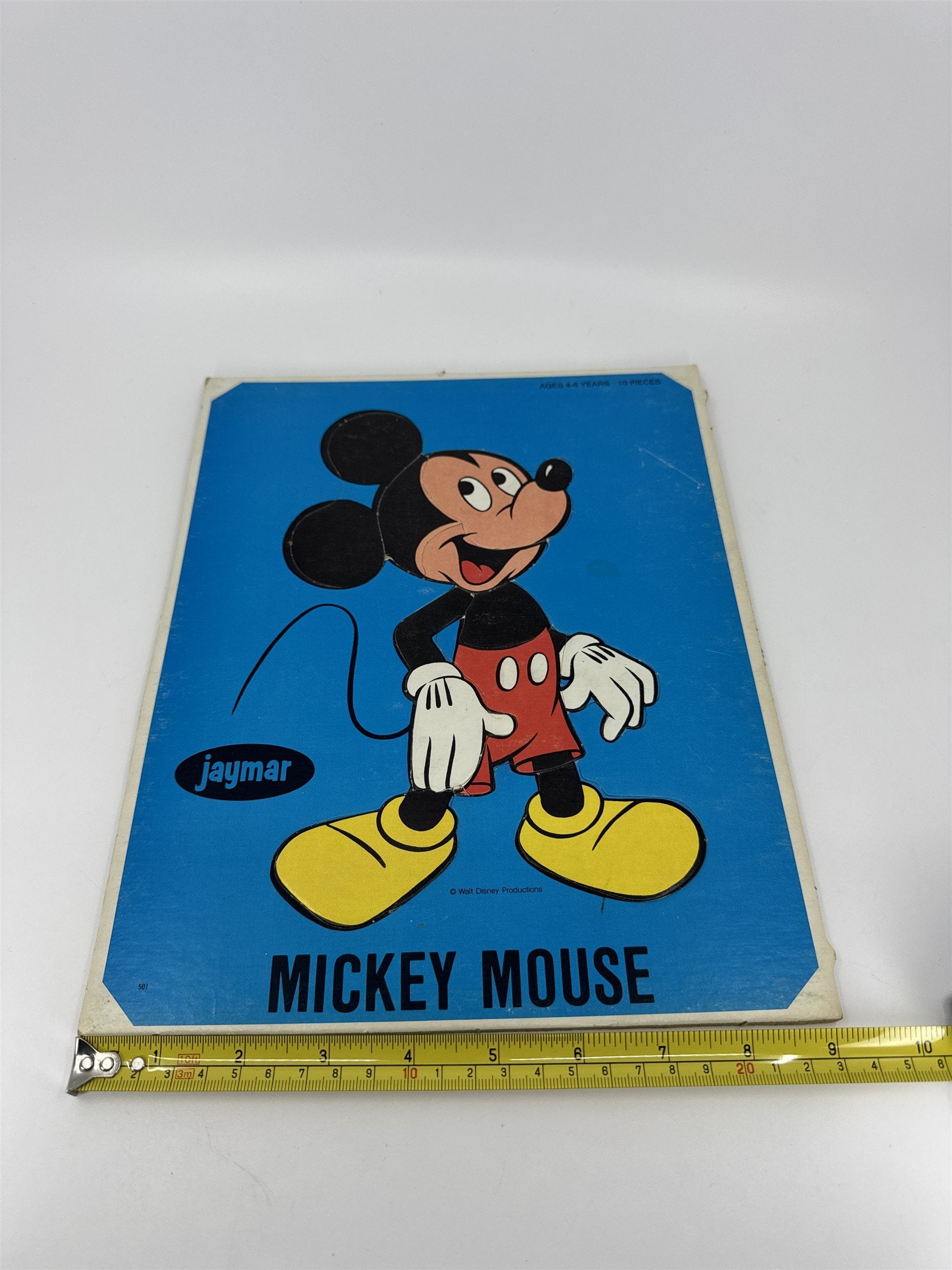 Vintage Jaymar Blue Mickey Mouse 10-Piece Cardboard Puzzle Brooklyn NY USA