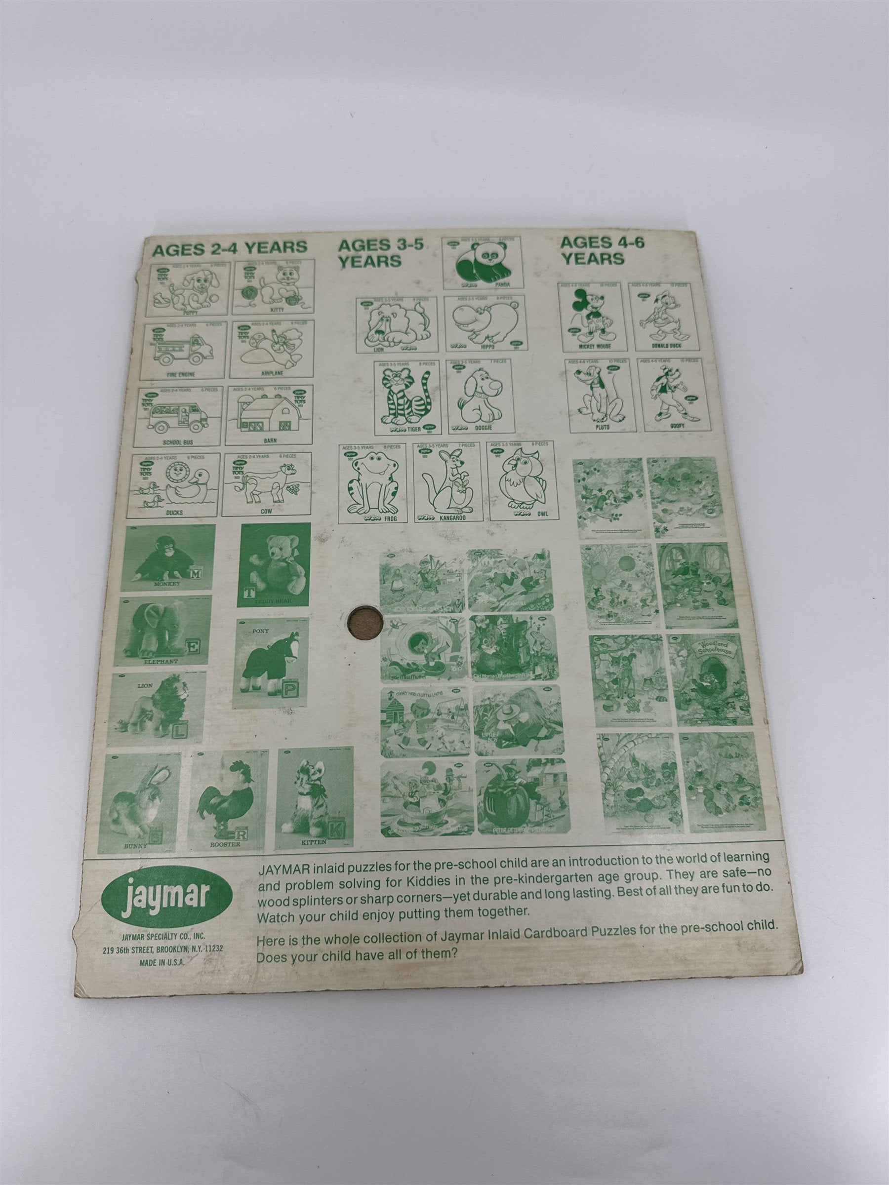 Vintage Jaymar Blue Mickey Mouse 10-Piece Cardboard Puzzle Brooklyn NY USA