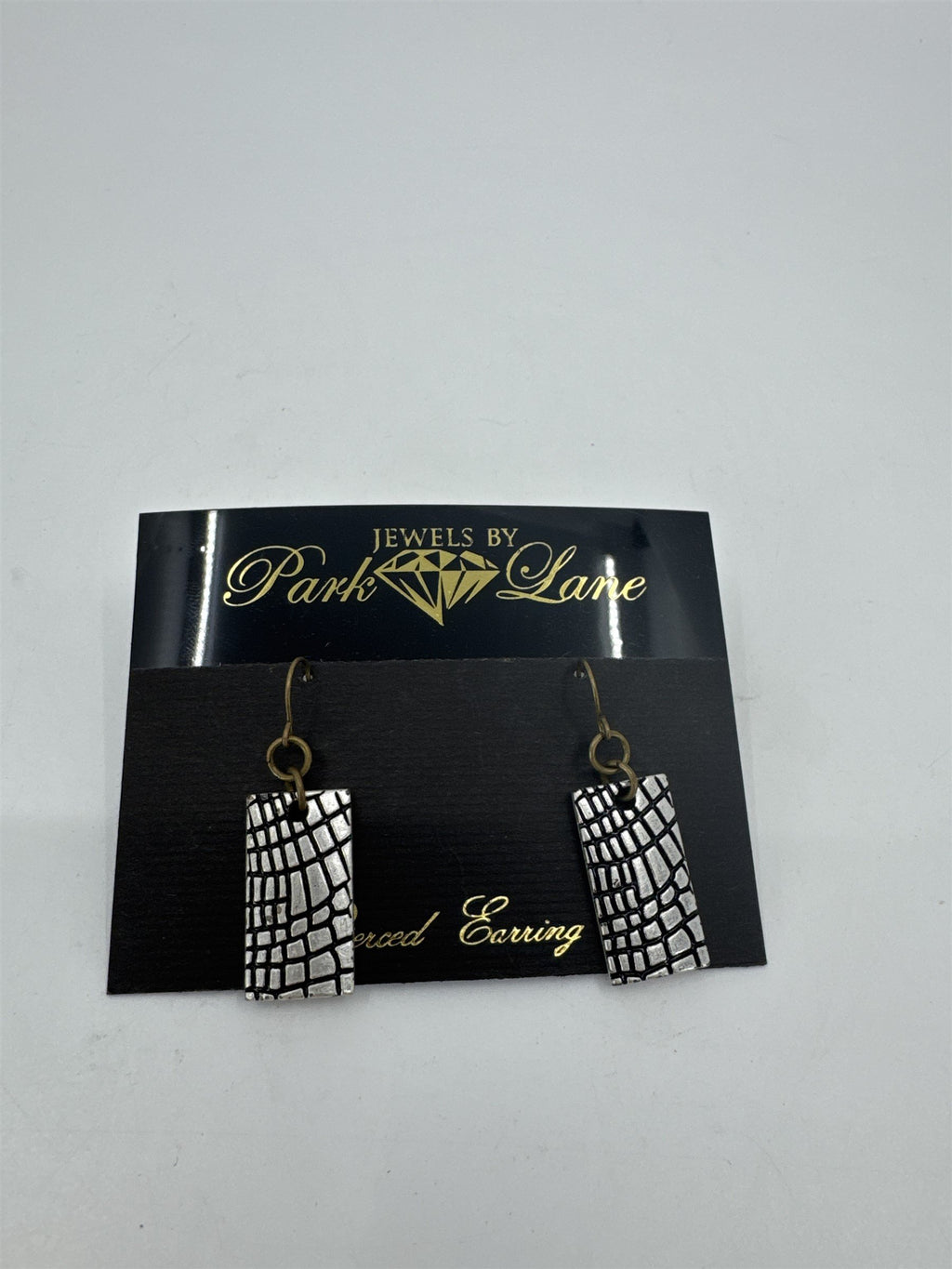 Jewels by Park Lane Silver Tone Alligator or Crocodile Textured Pierced Earrings