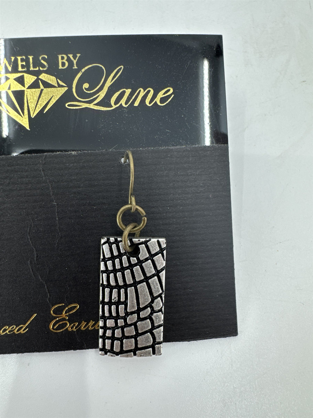 Jewels by Park Lane Silver Tone Alligator or Crocodile Textured Pierced Earrings