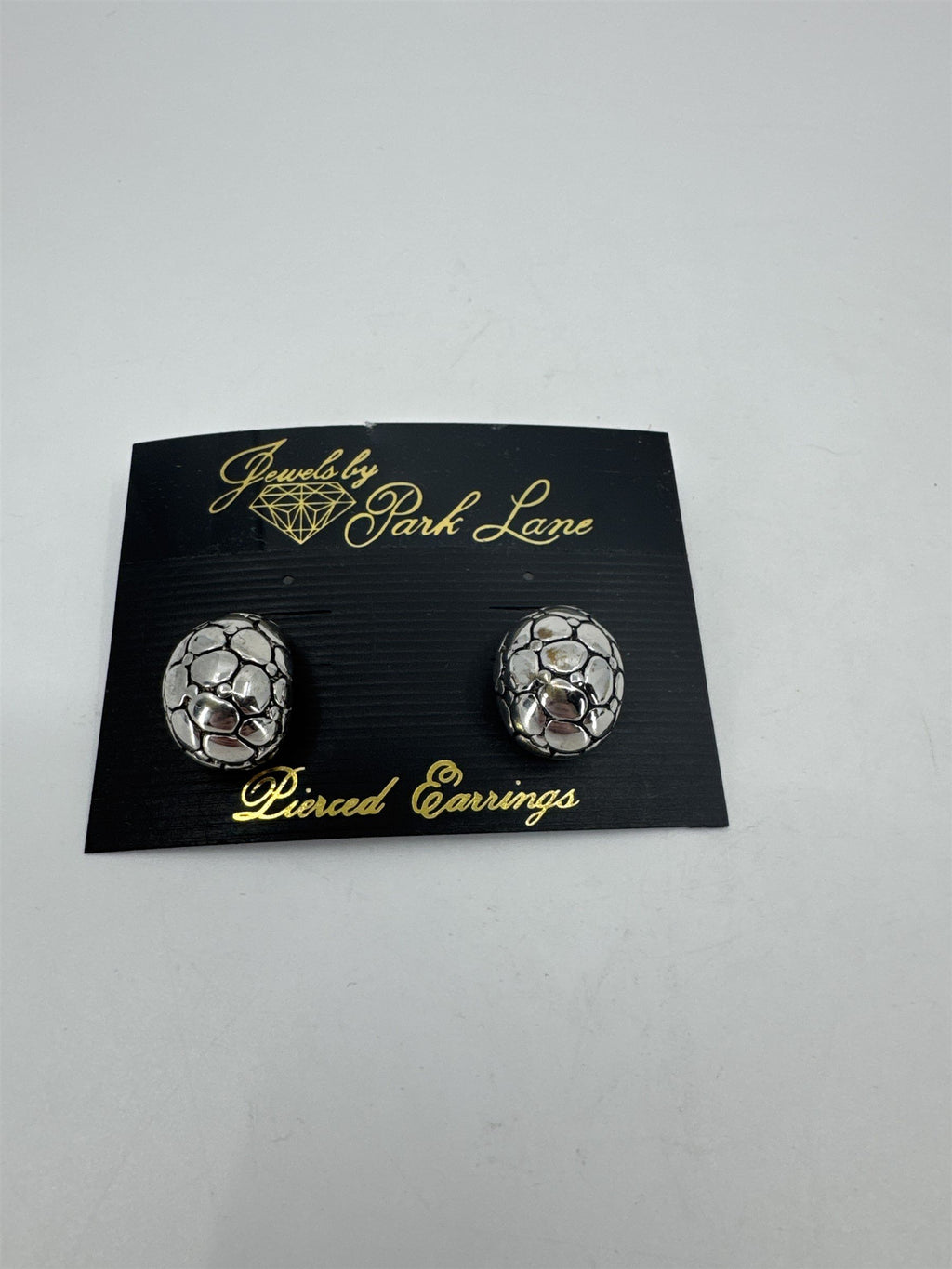 Jewels by Park Lane Silver Tone Alligator Textured Pierced Earrings *Discoloring