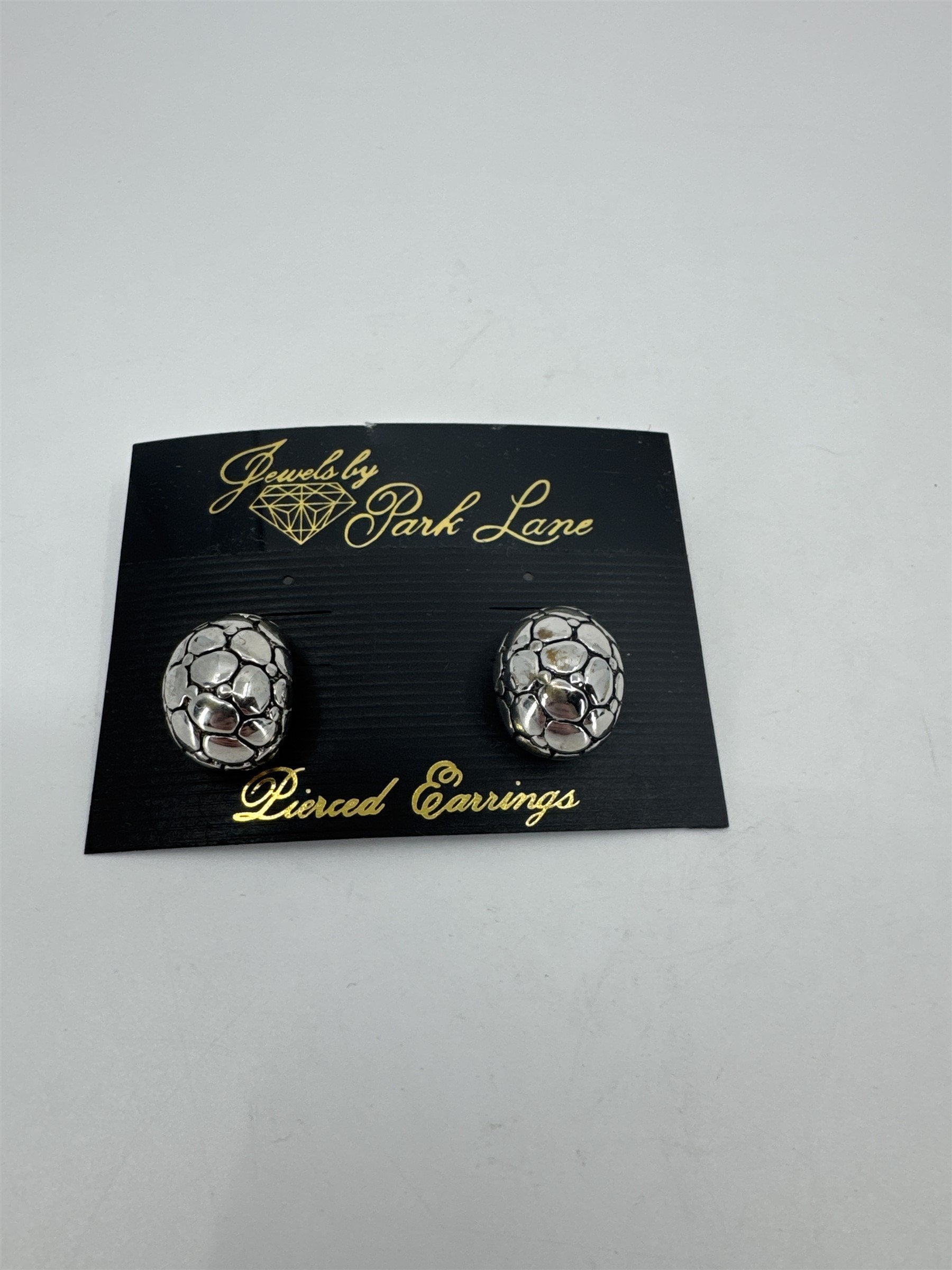 Jewels by Park Lane Silver Tone Alligator Textured Pierced Earrings *Discoloring