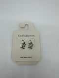 Croft & Barrow Nickel Free Dangling Silver-Toned Floral Totem Stud Earrings