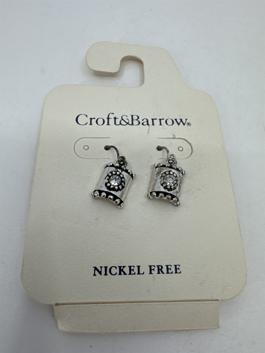 Croft & Barrow Nickel Free Dangling Silver-Toned Floral Totem Stud Earrings