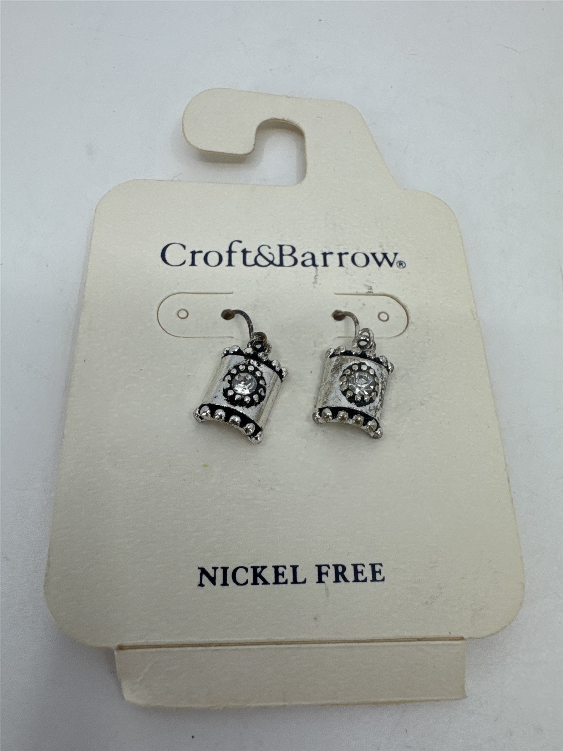 Croft & Barrow Nickel Free Dangling Silver-Toned Floral Totem Stud Earrings