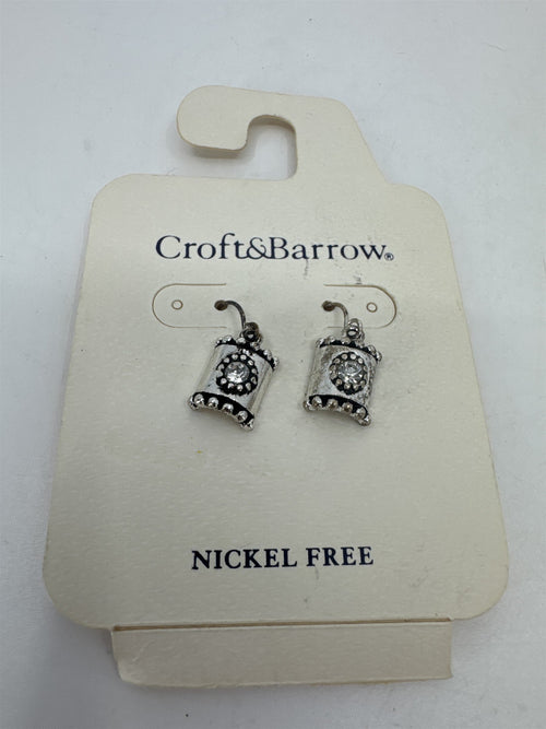 Croft & Barrow Nickel Free Dangling Silver-Toned Floral Totem Stud Earrings
