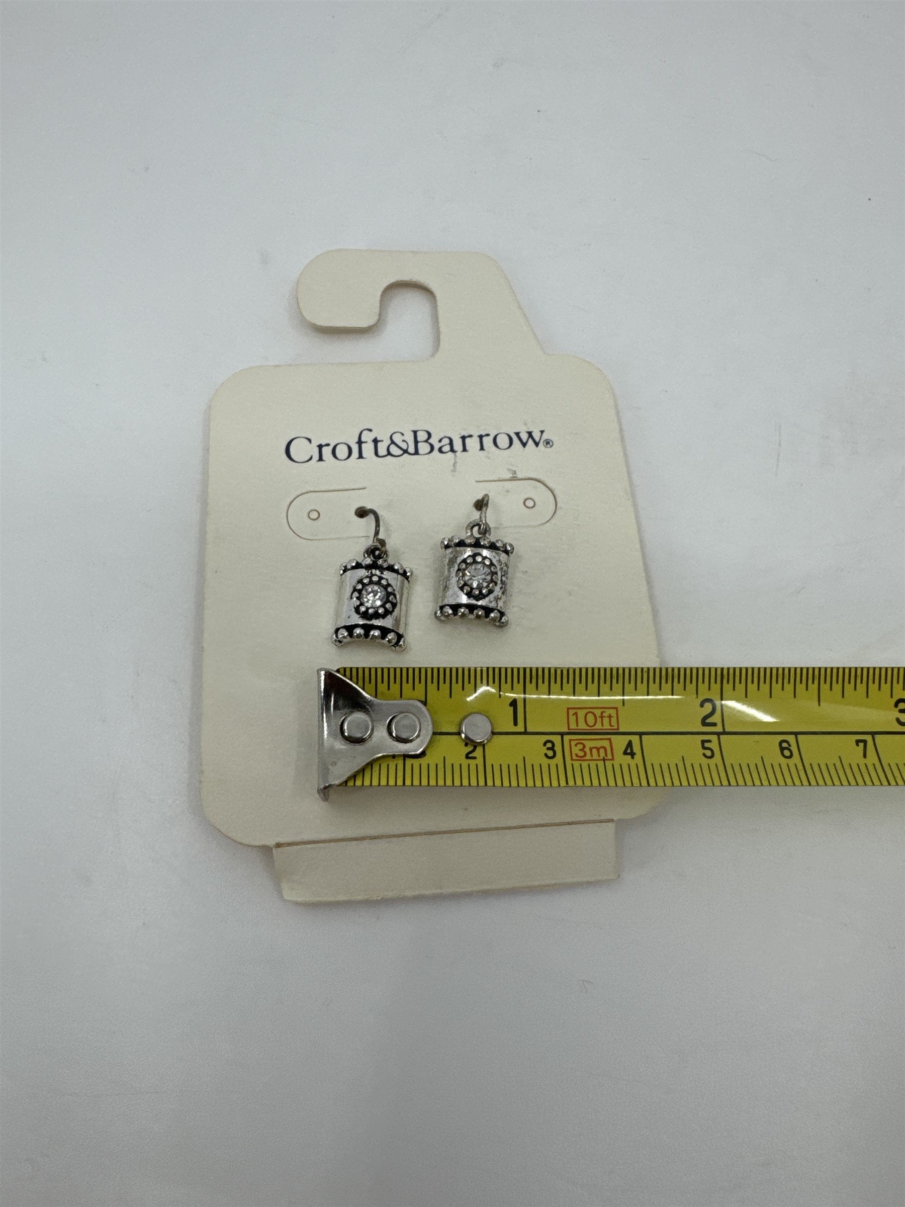 Croft & Barrow Nickel Free Dangling Silver-Toned Floral Totem Stud Earrings