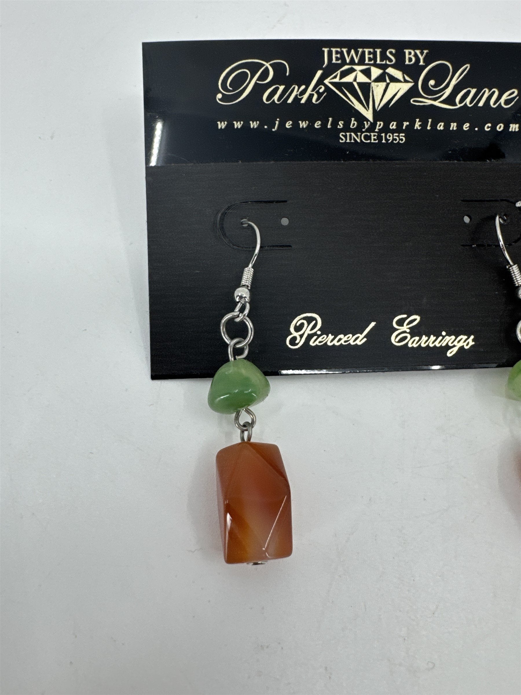 Jewels by Park Lane Green and Orange Crystal Silver-Tone Dangle Pierced Earrings
