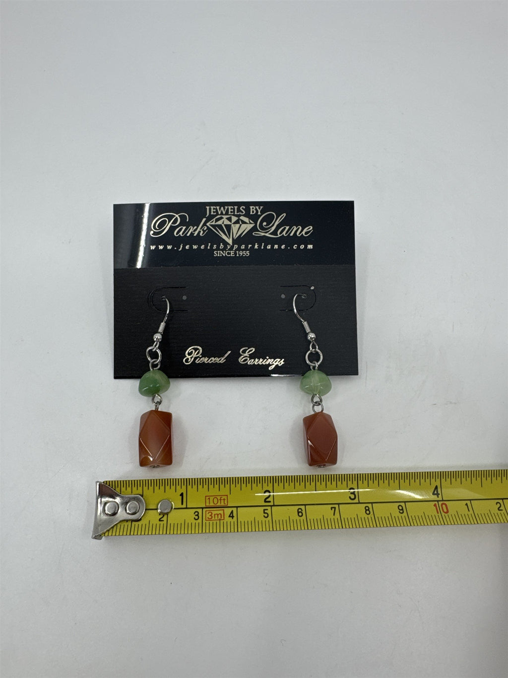 Jewels by Park Lane Green and Orange Crystal Silver-Tone Dangle Pierced Earrings