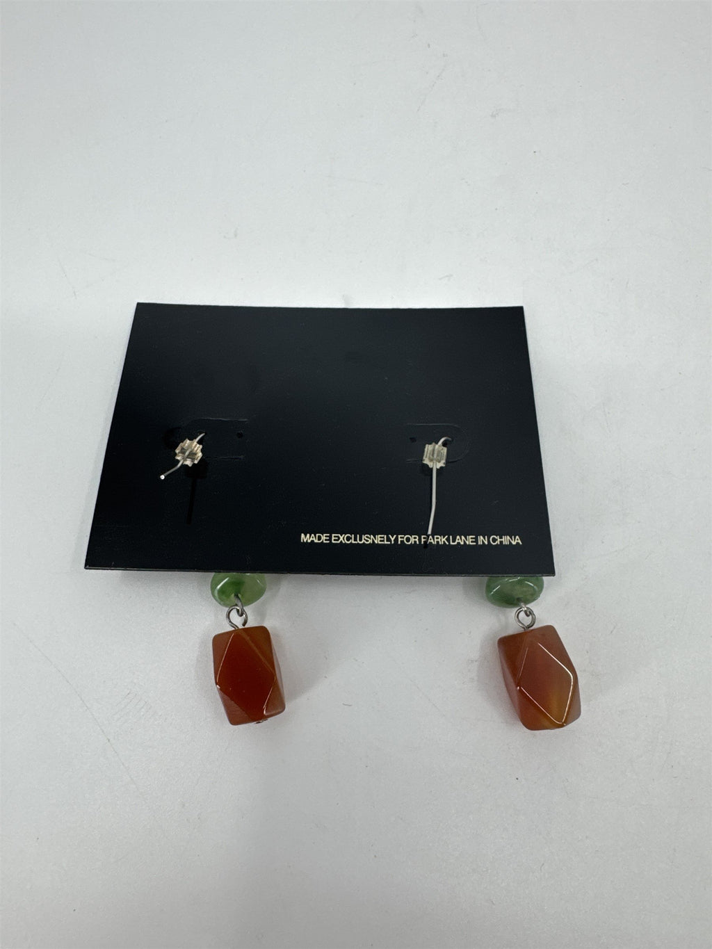 Jewels by Park Lane Green and Orange Crystal Silver-Tone Dangle Pierced Earrings