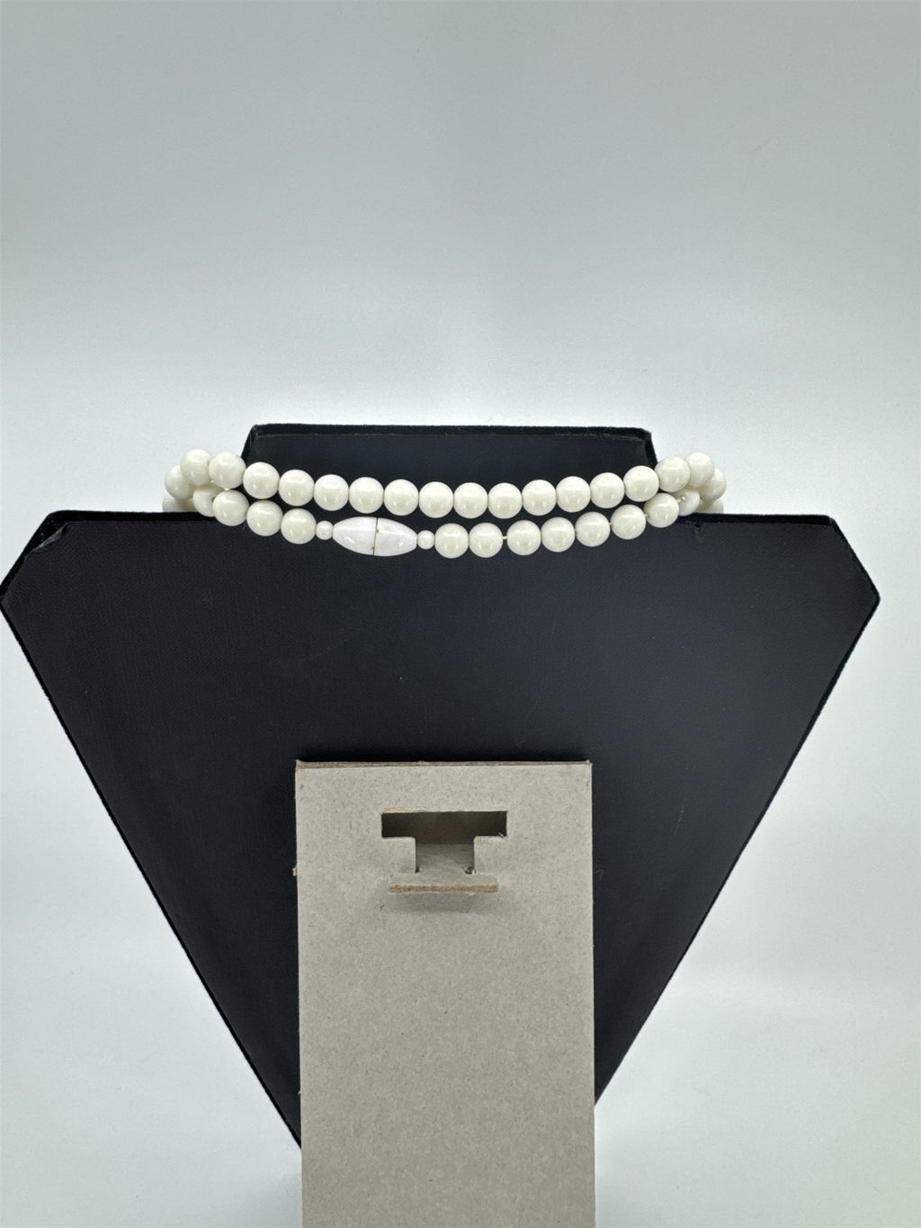 Vintage Costume Jewelry Faux Pearl Plastic Beaded String Extra Long Necklace