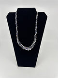 Vintage RMN Costume Jewelry Faux Pearl Iridescent Grey Dual Toned Disco Beads