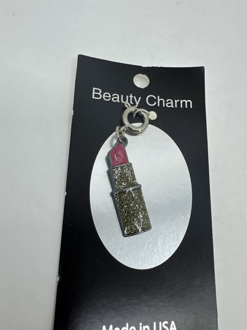 Gloria Duchin Lipstick Glitter Beauty Charm Metal Made in USA NOS