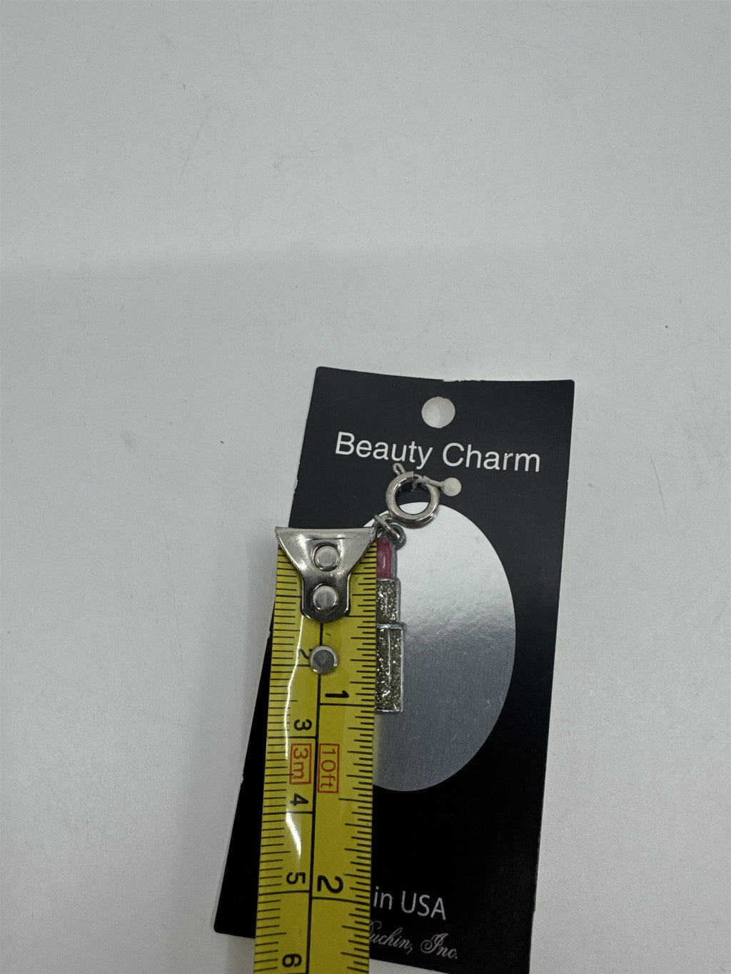 Gloria Duchin Lipstick Glitter Beauty Charm Metal Made in USA NOS
