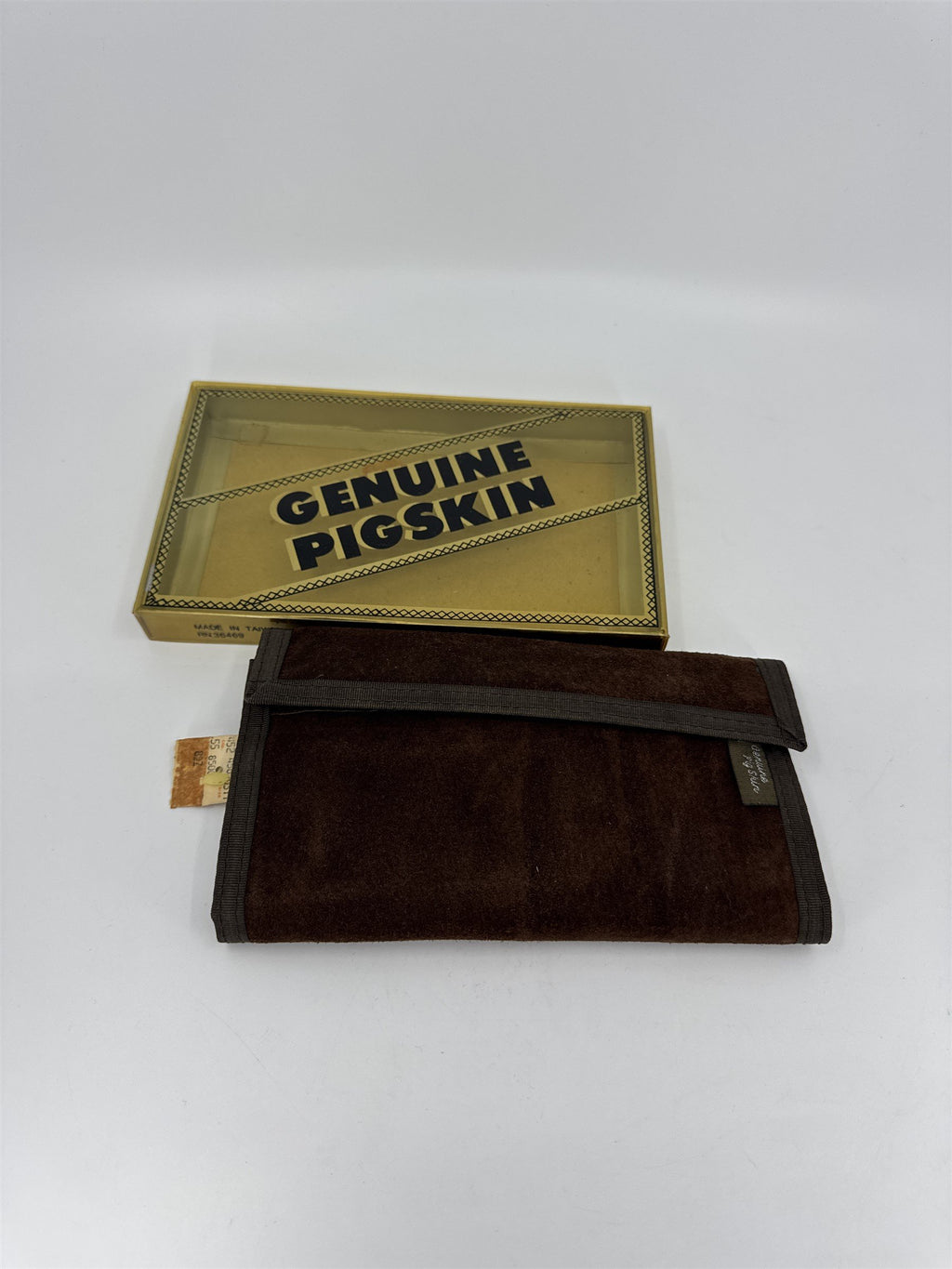 Vintage Ralfeaux Pigskin Leather Checkbook Wallet NWT Taiwan NOS Brown