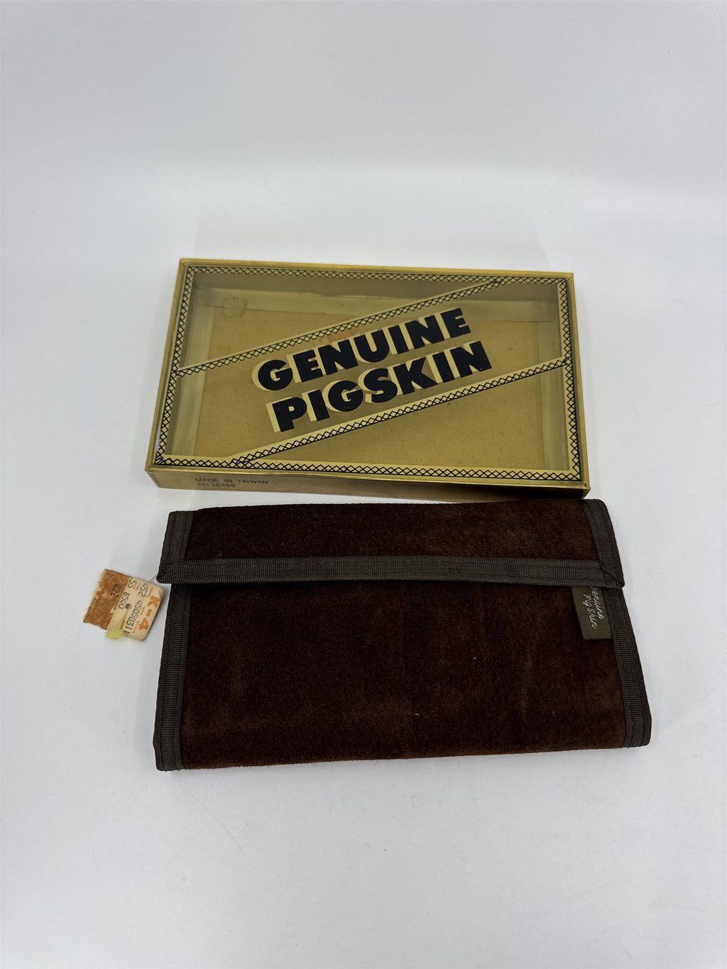 Vintage Ralfeaux Pigskin Leather Checkbook Wallet NWT Taiwan NOS Brown