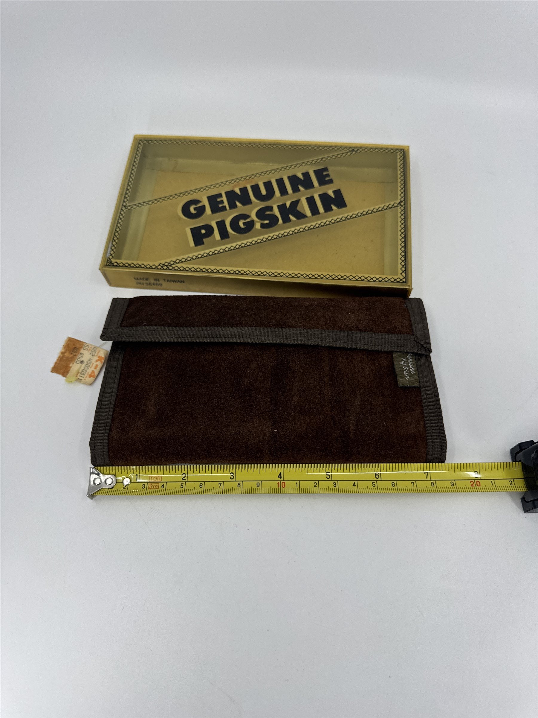 Vintage Ralfeaux Pigskin Leather Checkbook Wallet NWT Taiwan NOS Brown