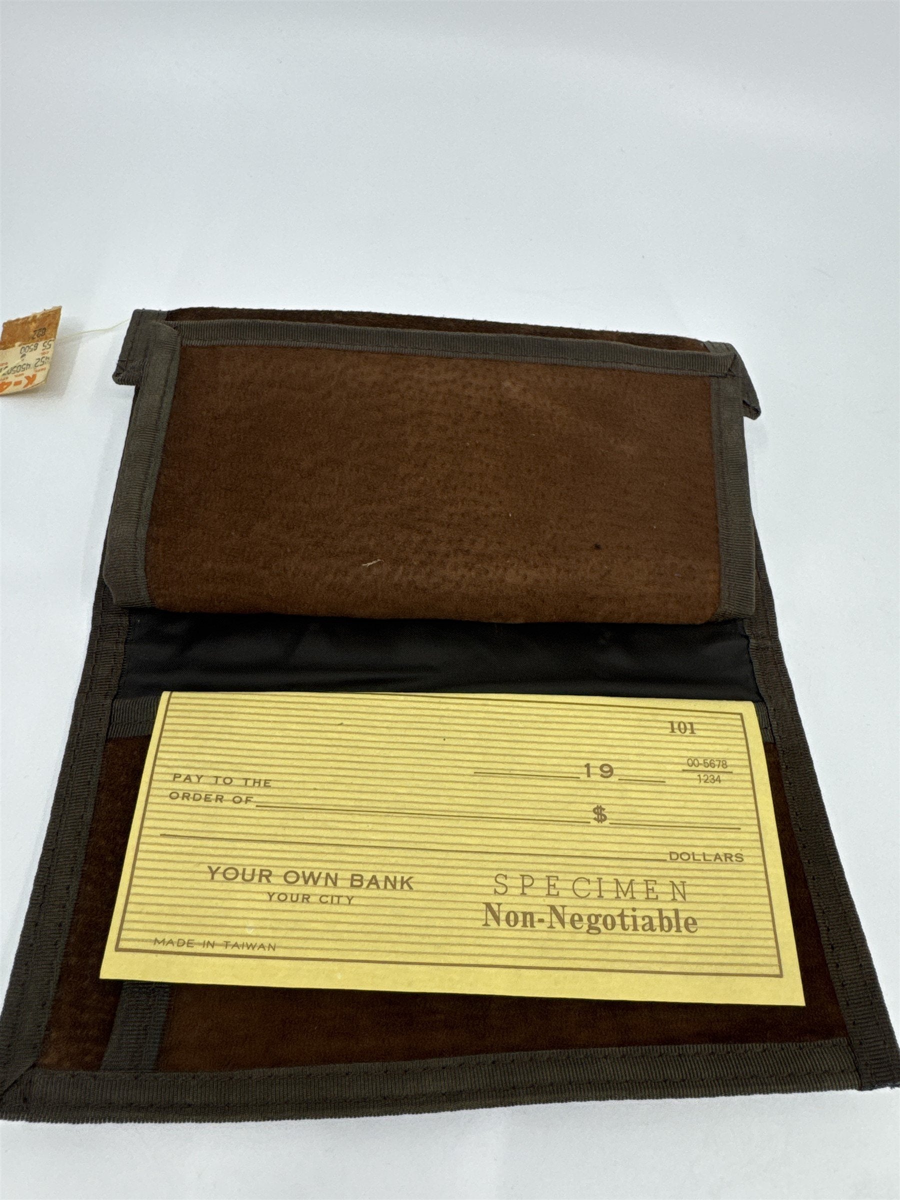 Vintage Ralfeaux Pigskin Leather Checkbook Wallet NWT Taiwan NOS Brown