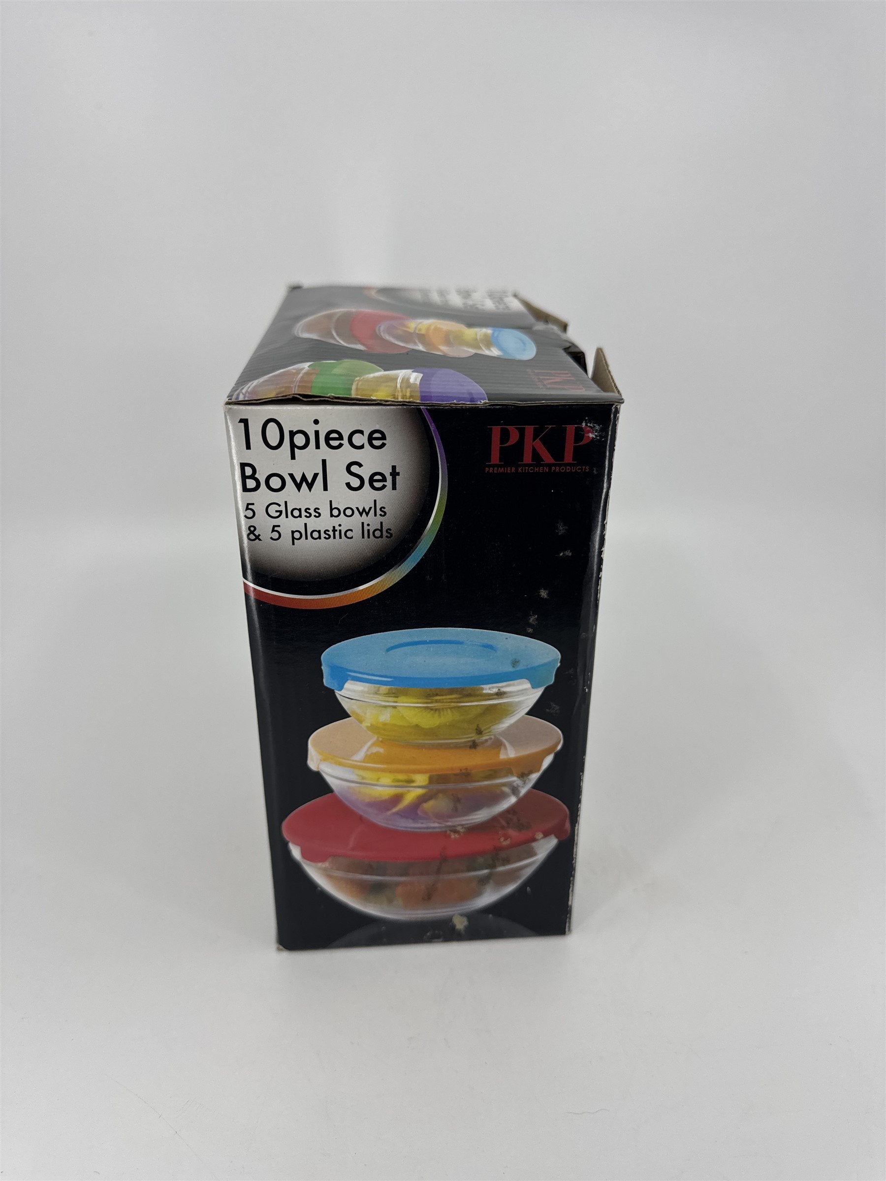 PKP Premier Kitchen Products NIB 10pc Glass Bowl Set /w Snap Tight Lids