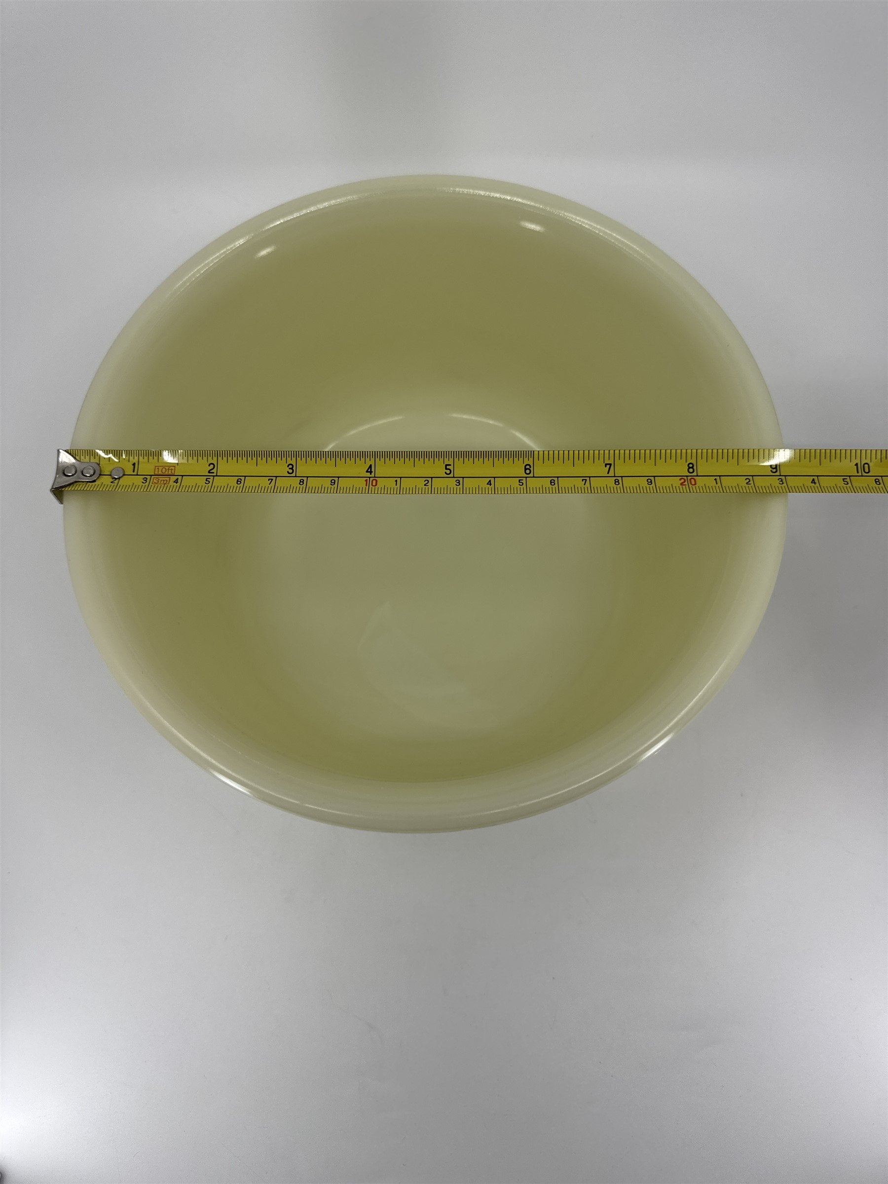 Vintage Hamilton Beach Mixing Bowl Pale Yellow Cream 9" Glass Bowl Racine Wisc.