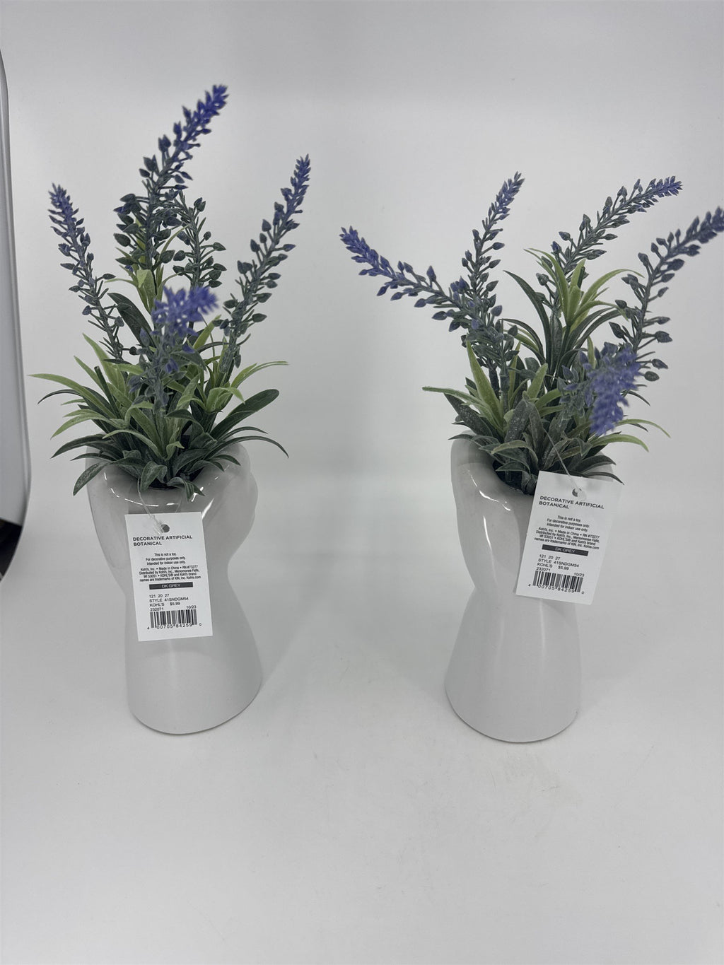 Set of 2 Hands Holding Faux Lavender Flowers Art Home Decor Floral Pieces