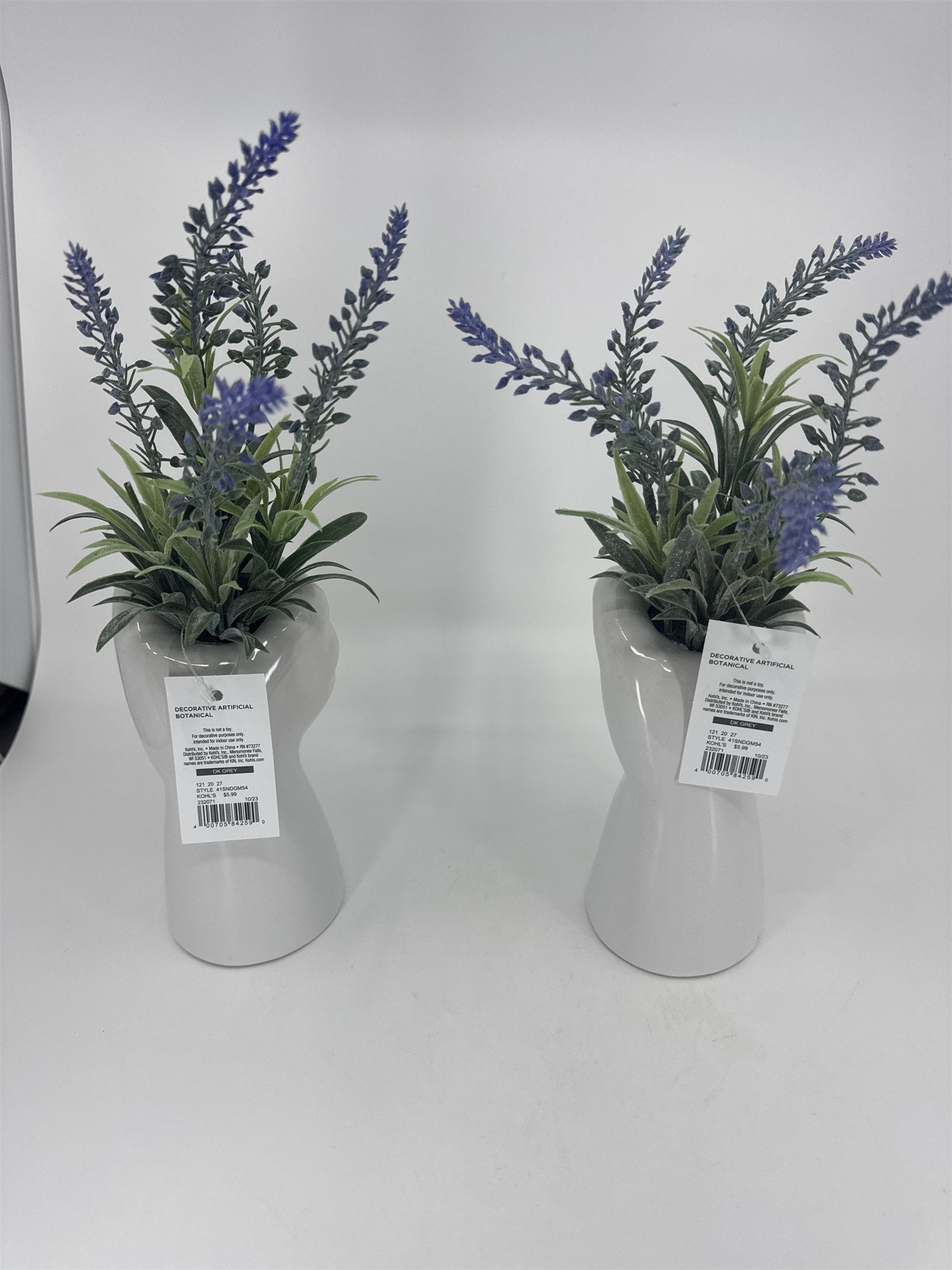 Set of 2 Hands Holding Faux Lavender Flowers Art Home Decor Floral Pieces