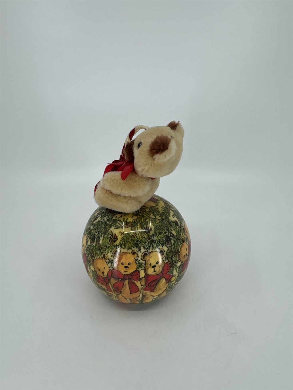 Tomorrow Today Patricia Reach Teddy Bears Table Ornament /w Candy Cane and Bows