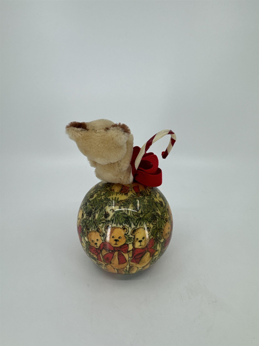 Tomorrow Today Patricia Reach Teddy Bears Table Ornament /w Candy Cane and Bows