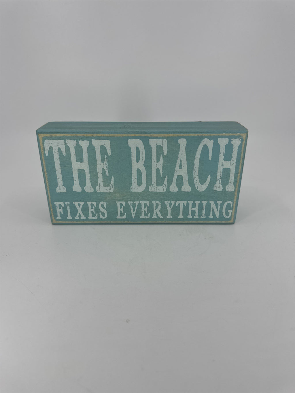 Wooden Beach Home Decor Sign The Beach Fixes Everything Blue Sign