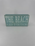 Wooden Beach Home Decor Sign The Beach Fixes Everything Blue Sign