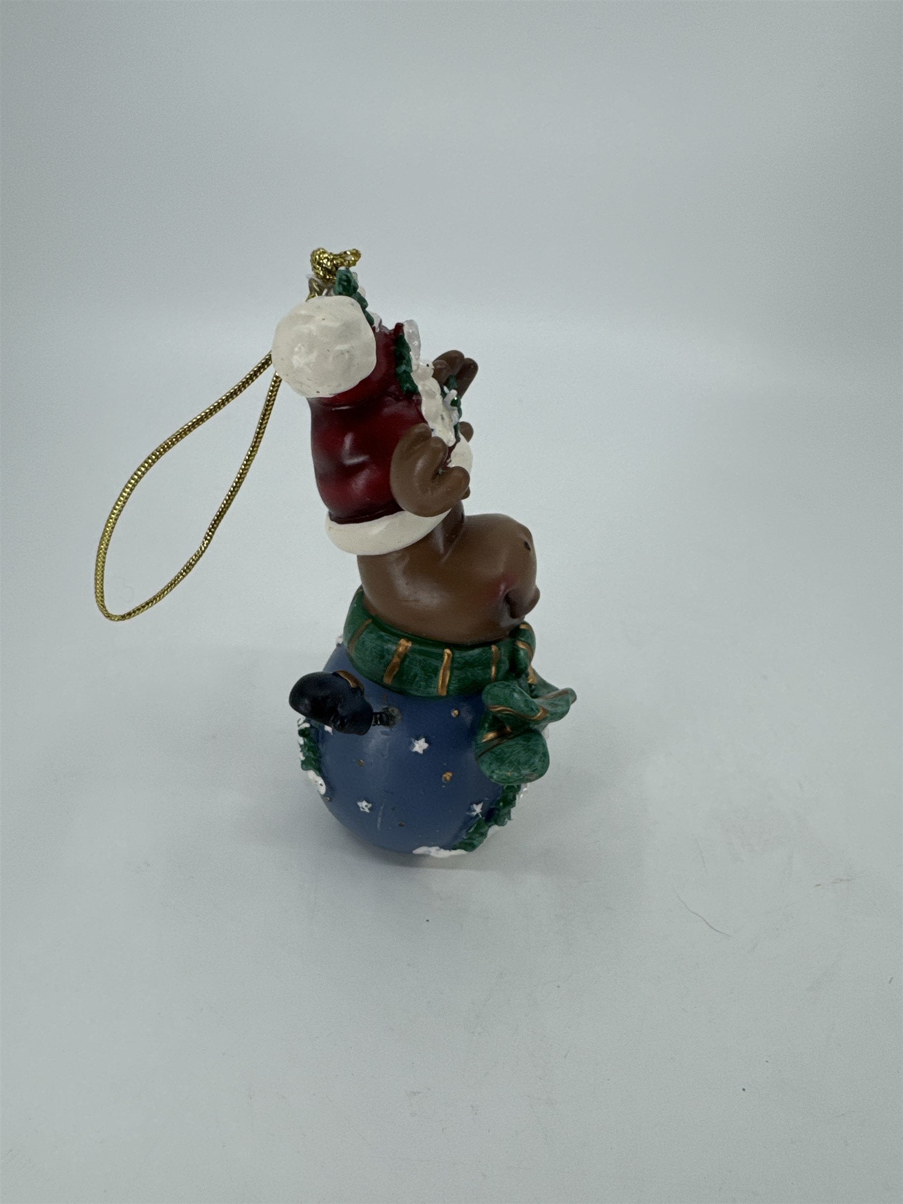 Home Interiors and Gifts Vintage 2002 Let's Celebrate Christmas Moose Ornament