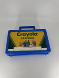 Vintage Blue Crayola Pencil Box /w Hatch Latching Lid Crayon Box