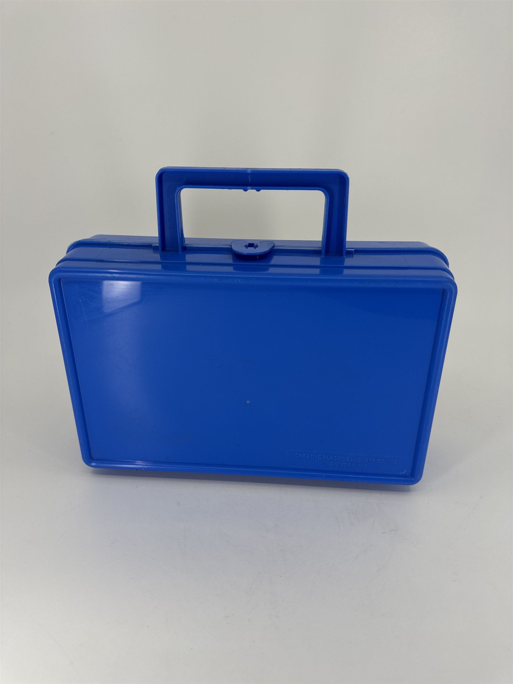 Vintage Blue Crayola Pencil Box /w Hatch Latching Lid Crayon Box