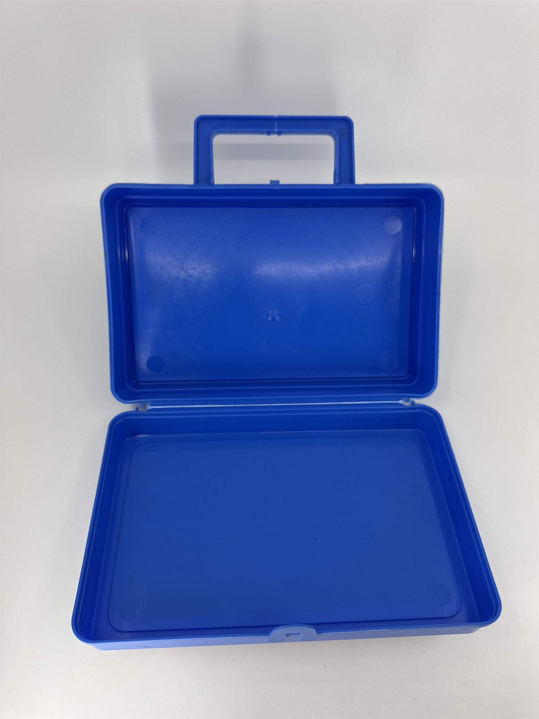 Vintage Blue Crayola Pencil Box /w Hatch Latching Lid Crayon Box